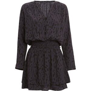 Rails Leopard Print Long Sleeve Mini Dress